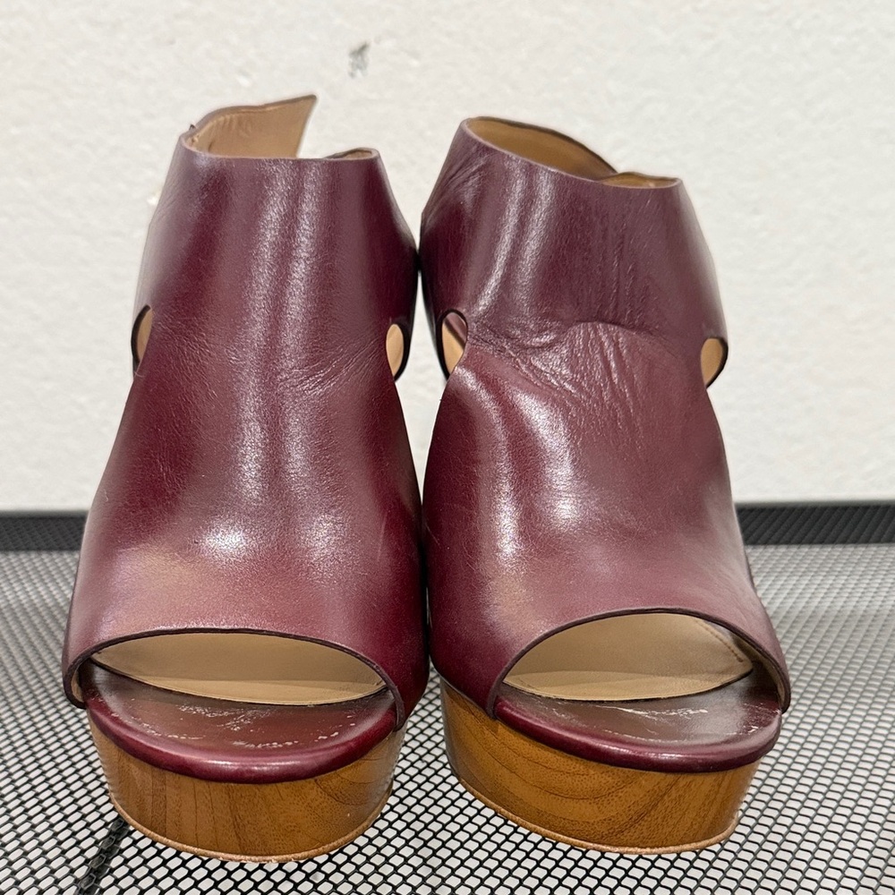Burgundy Leather Women's Shoes
